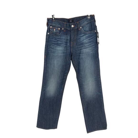 NWT True‎ Religion RICKY STRAIGHT JEAN Men’s Size 34 - Picture 1 of 8